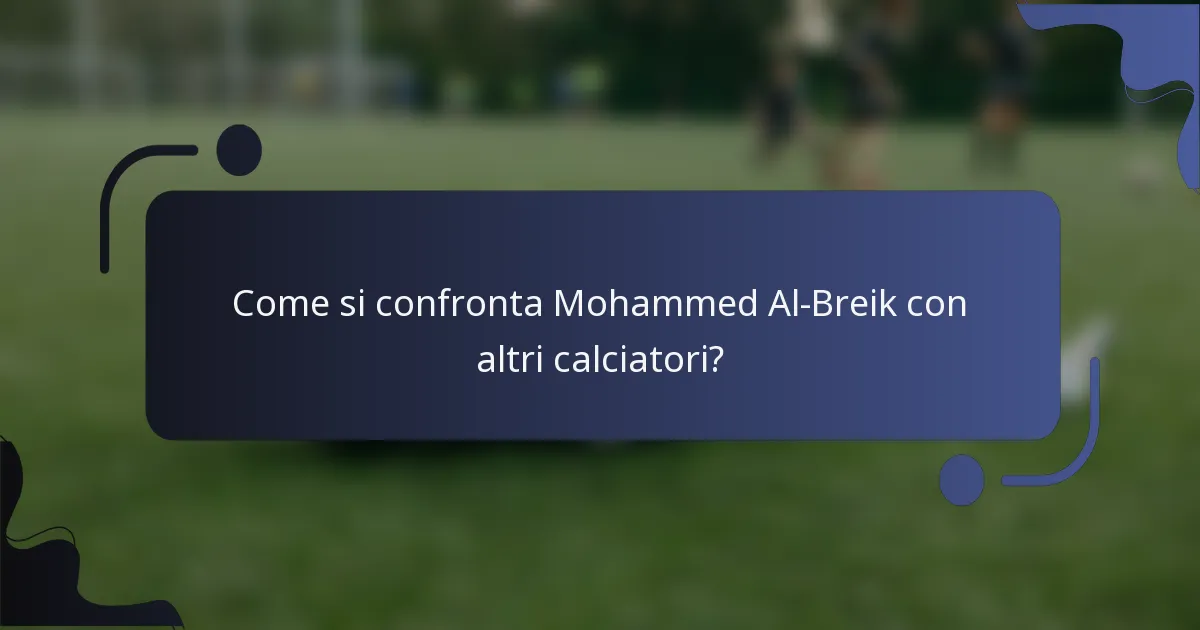 Come si confronta Mohammed Al-Breik con altri calciatori?
